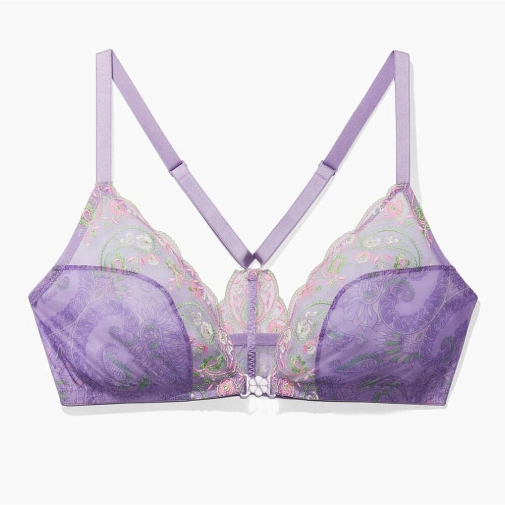 NWT Savage X Fenty Bohemian Paisley Bralette - Purple Lavender - Plus Size 1X